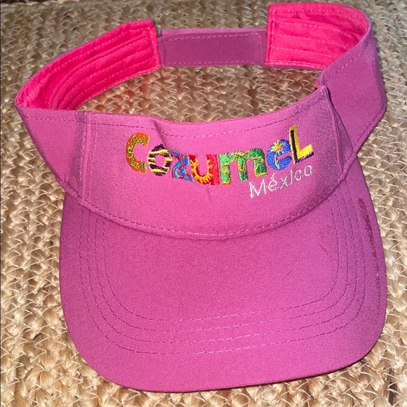 Cozumel Mexico, Pink Embroidered Visor Hat - Picture 1 of 5